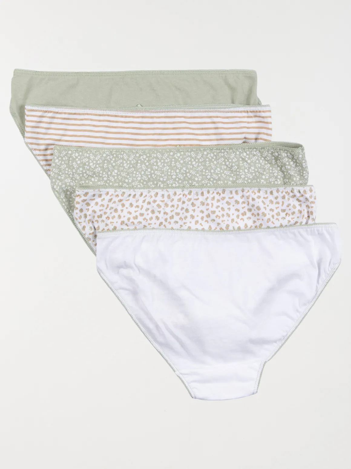 Lot de 5 culottes imprimés sauge femme