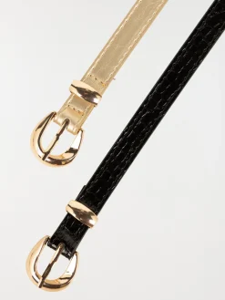 Lot de 2 fines ceintures femme