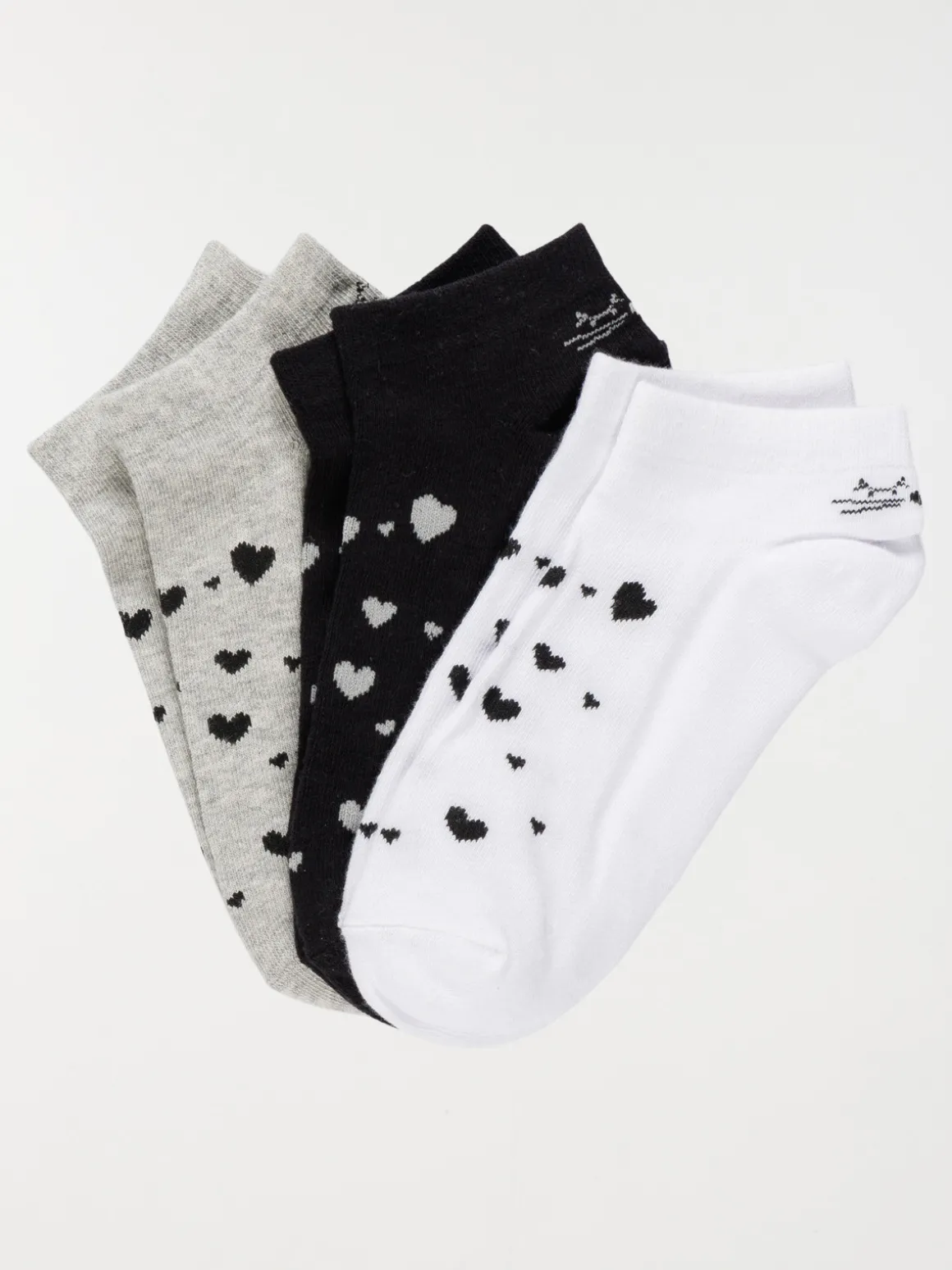 Lot de 3 paires chaussettes chat femme