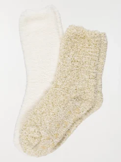 Lot de 2 paires chaussettes douces femme