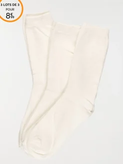 Lot de 3 paires chaussettes unies femme