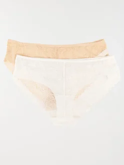Lot de 2 shorties microfibre et dentelle