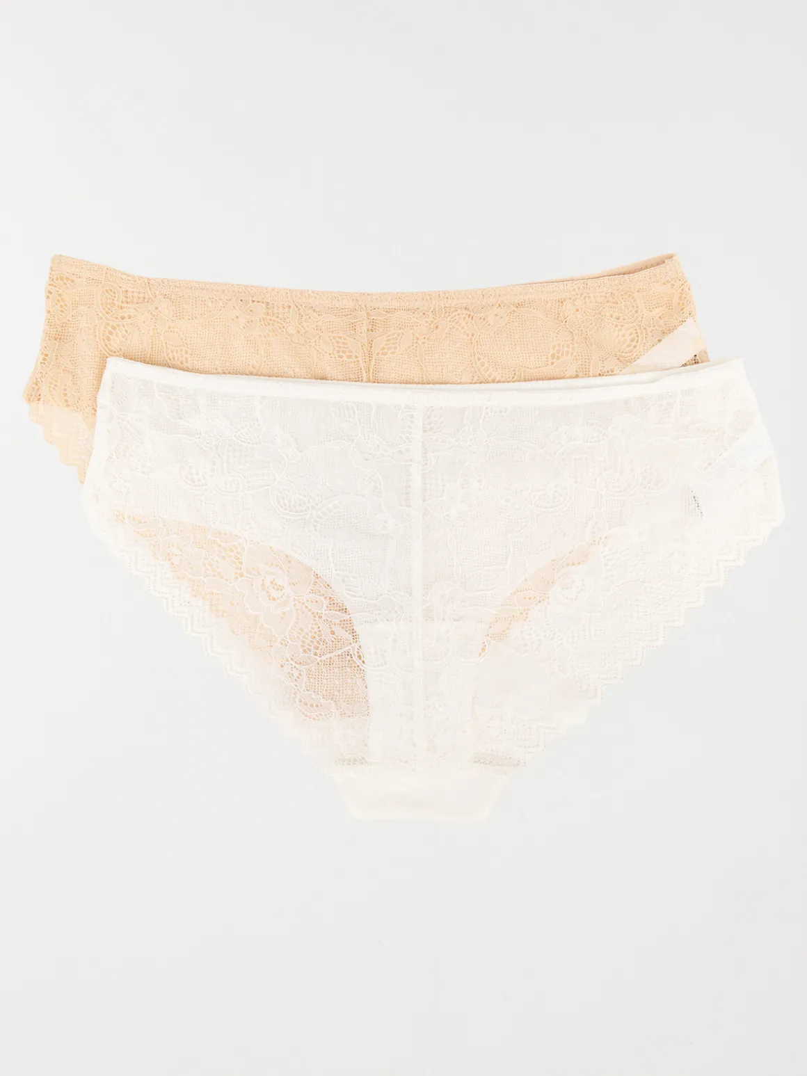 Lot de 2 shorties microfibre et dentelle