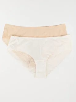Lot de 2 shorties microfibre et dentelle