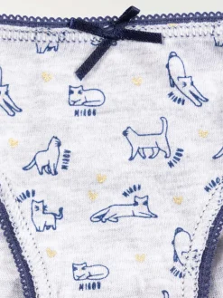 Lot de 5 slips chat fille