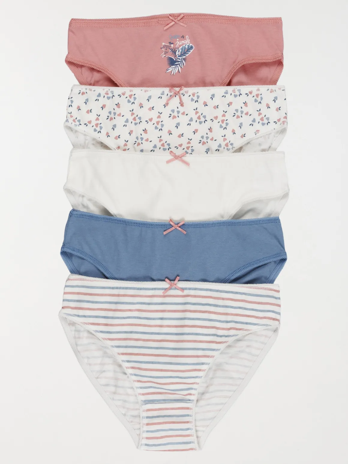 Lot de 5 slips imprimés fille