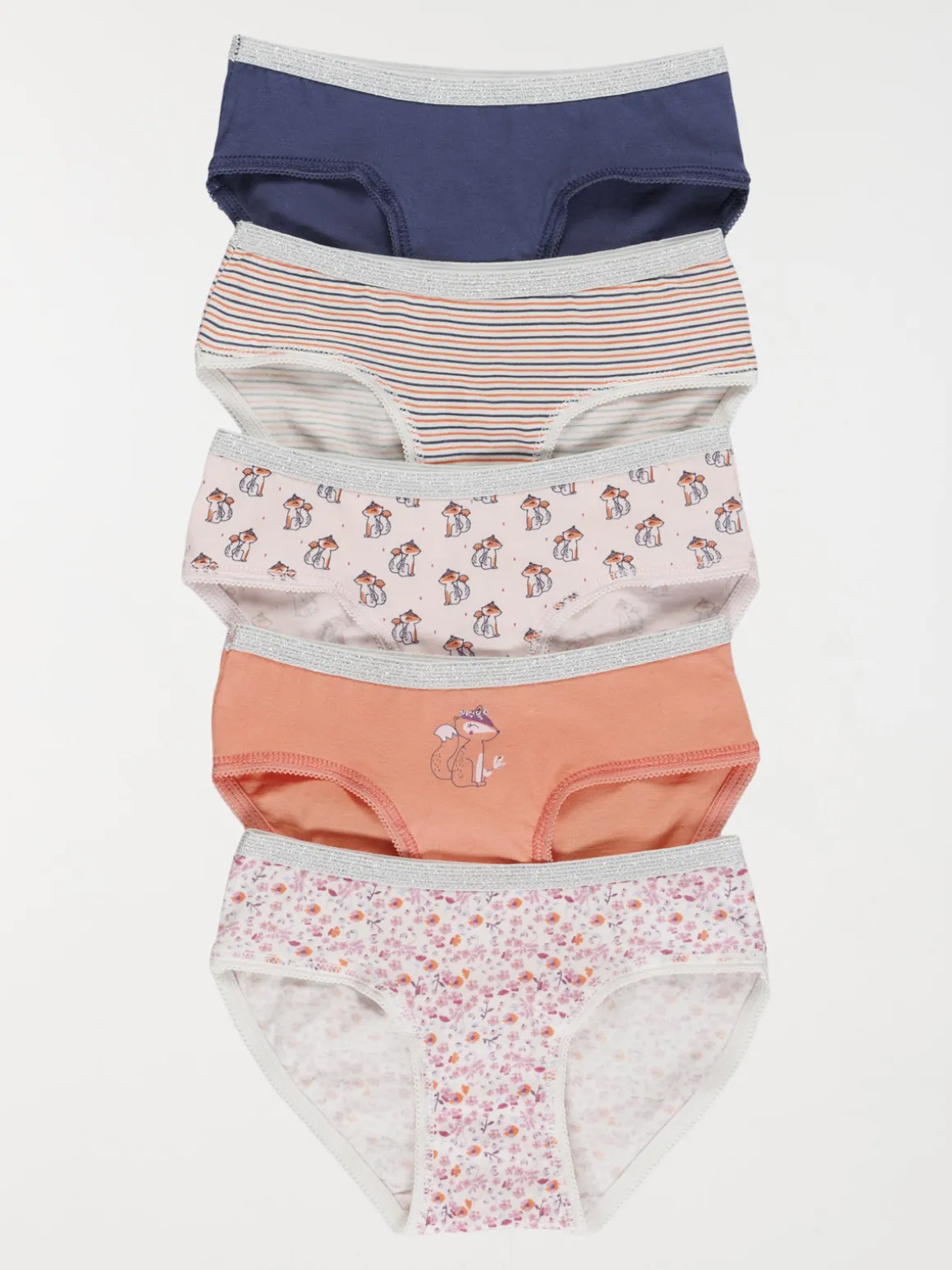 Lot de 5 slips renard fille