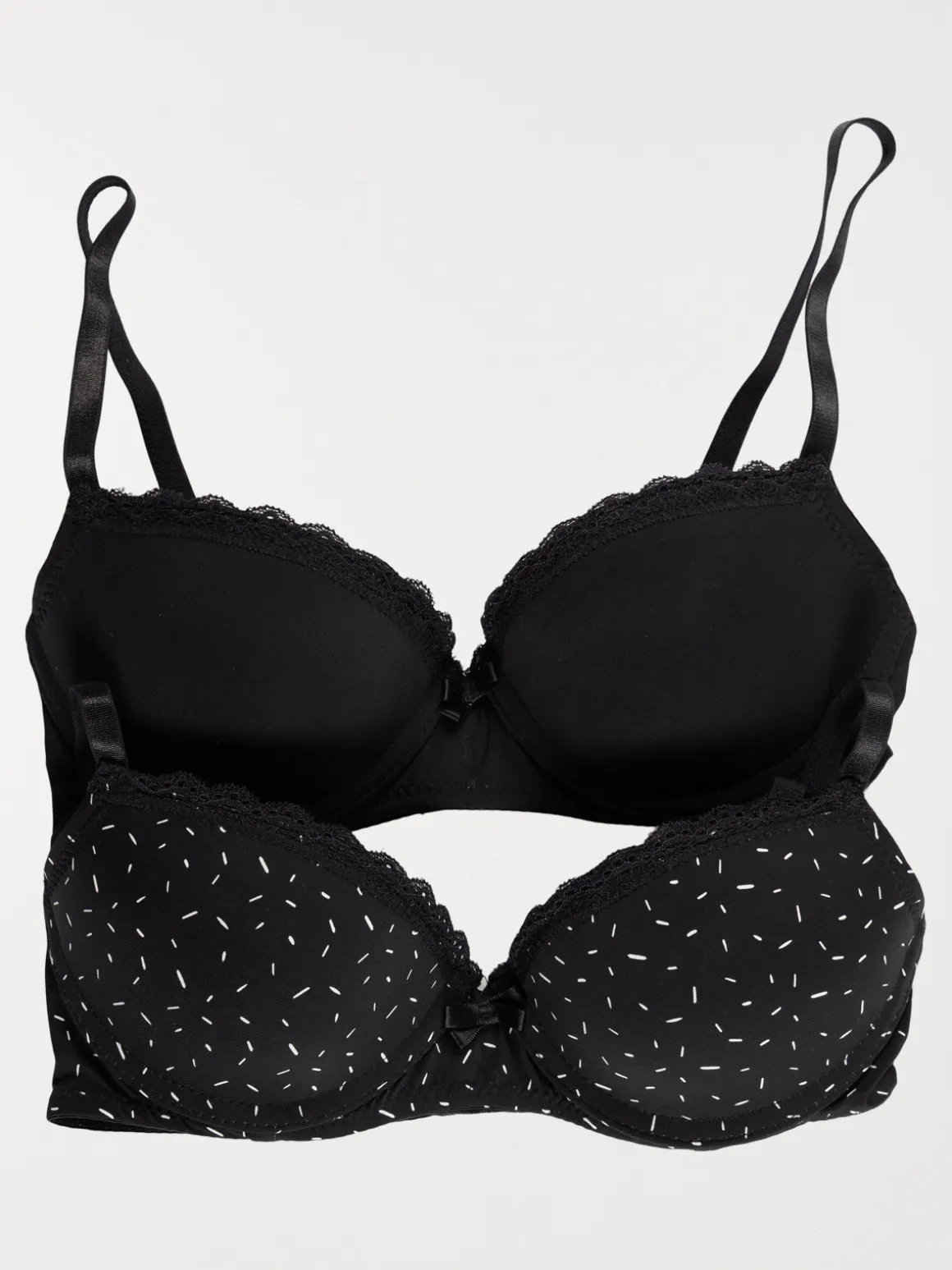 Lot de 2 soutiens-gorge noirs fille