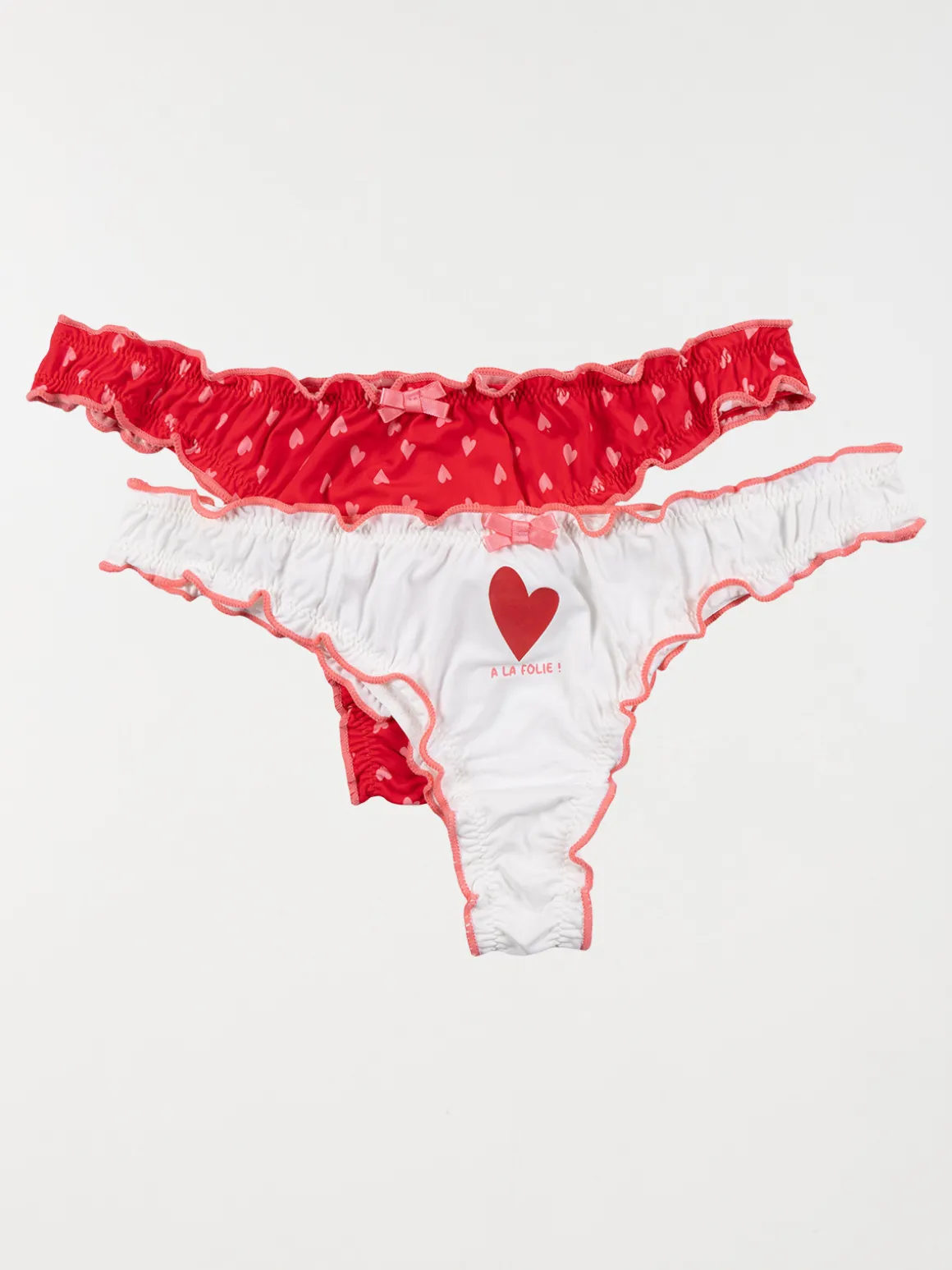 Lot de 2 tangas coeurs femme (S-XL)