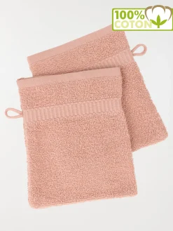 Lot gants de toilette blush 15 x 21 cm