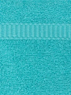 Lot gants de toilette turquoise 15x21 cm