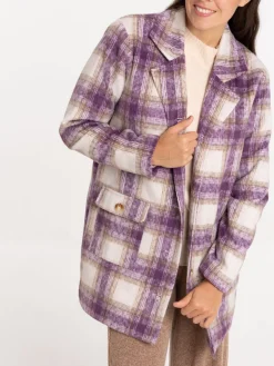 Manteau à carreaux femme