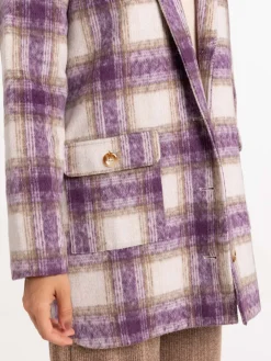 Manteau à carreaux femme