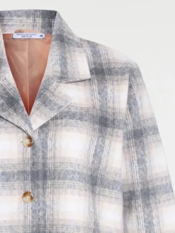 Manteau à carreaux grande taille femme