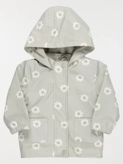 Manteau ciré à capuche fille (6-36M)