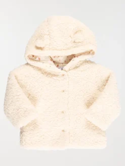 Manteau doux à capuche fille (3-36M)