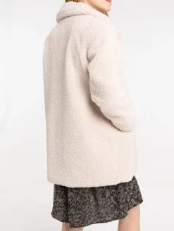 Manteau sherpa écru femme