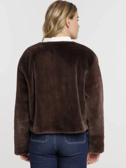 Manteau tout doux marron femme