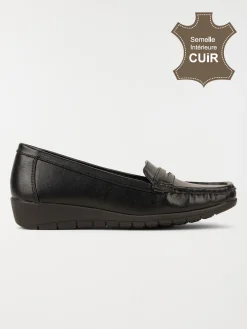 Mocassin confort femme noir (36-41)