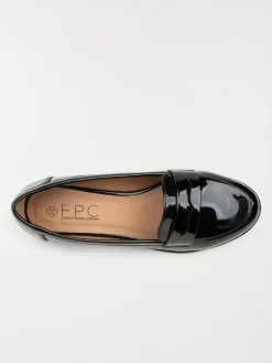Mocassin femme verni noir (36-41)