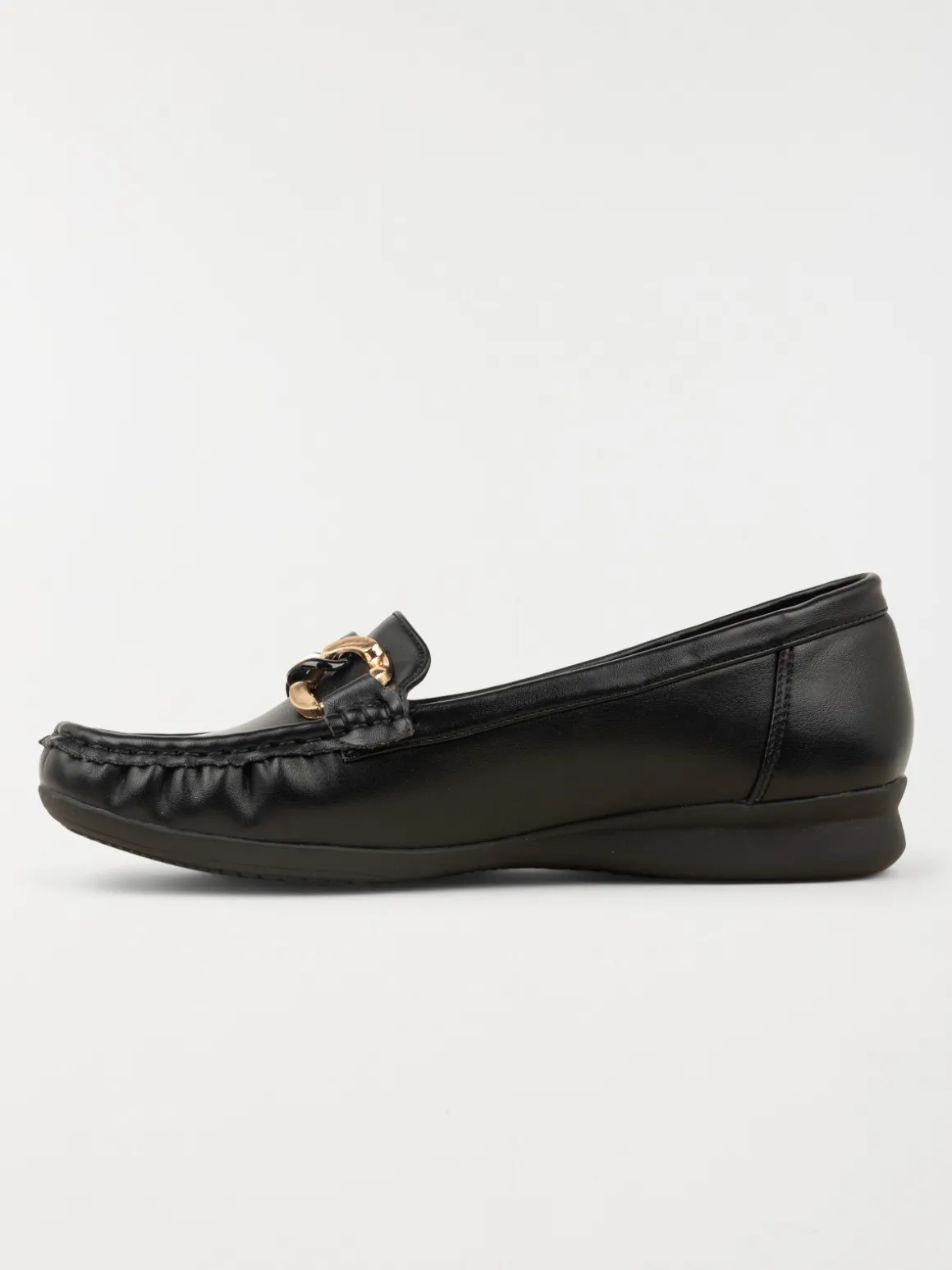Mocassin noir détail doré femme (36-41)