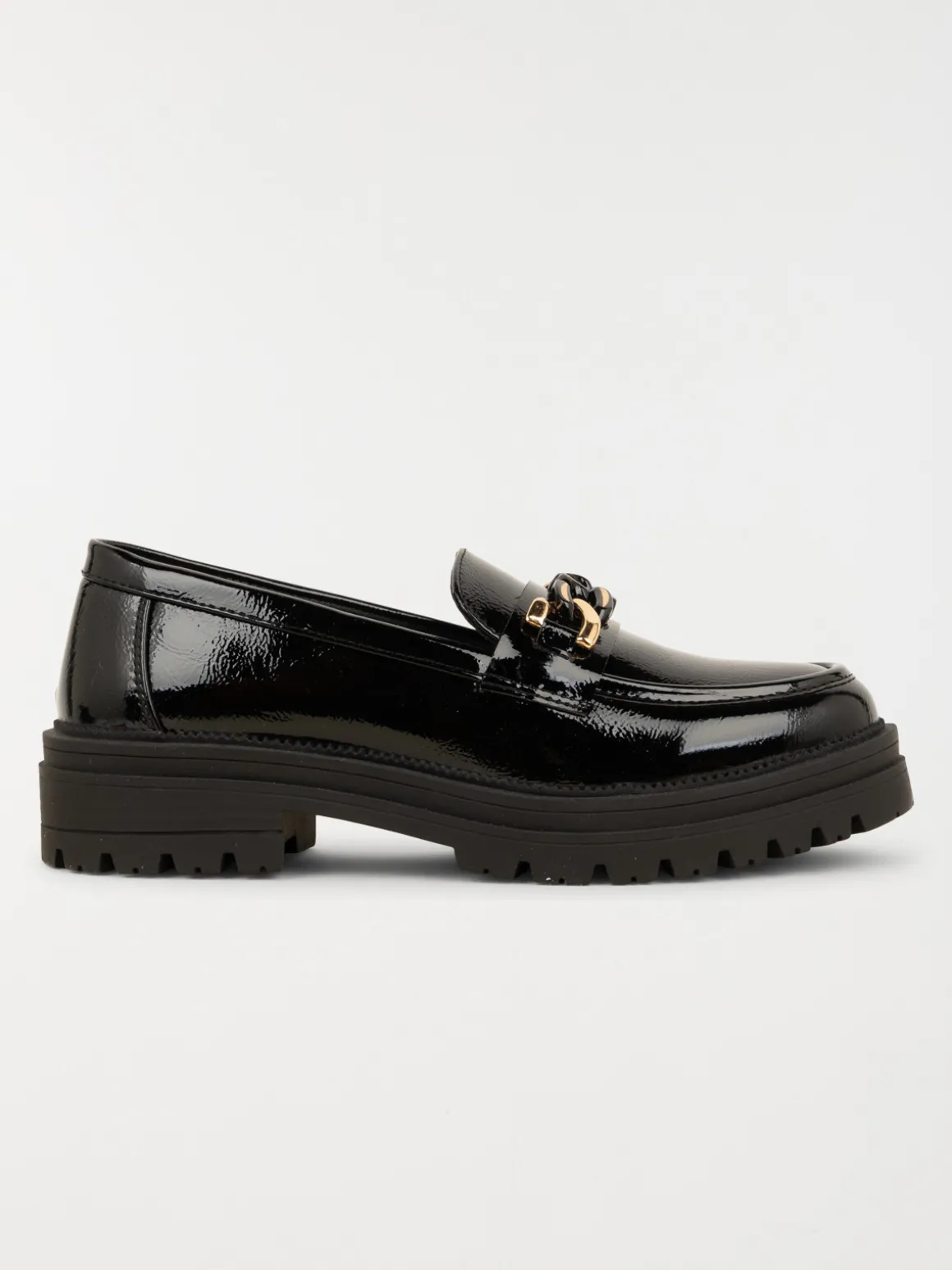 Mocassin verni chaîne femme (36-41)