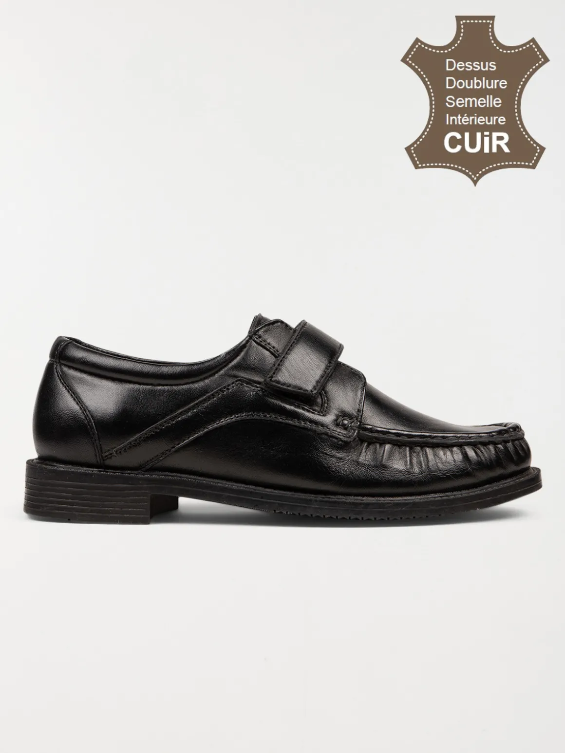 Mocassins noirs à scratchs homme (40-45)