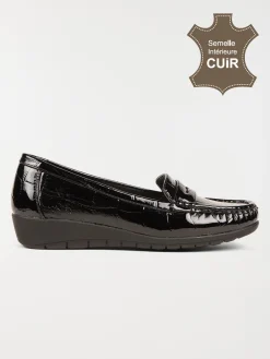 Mocassins noirs confort femme (36-41)