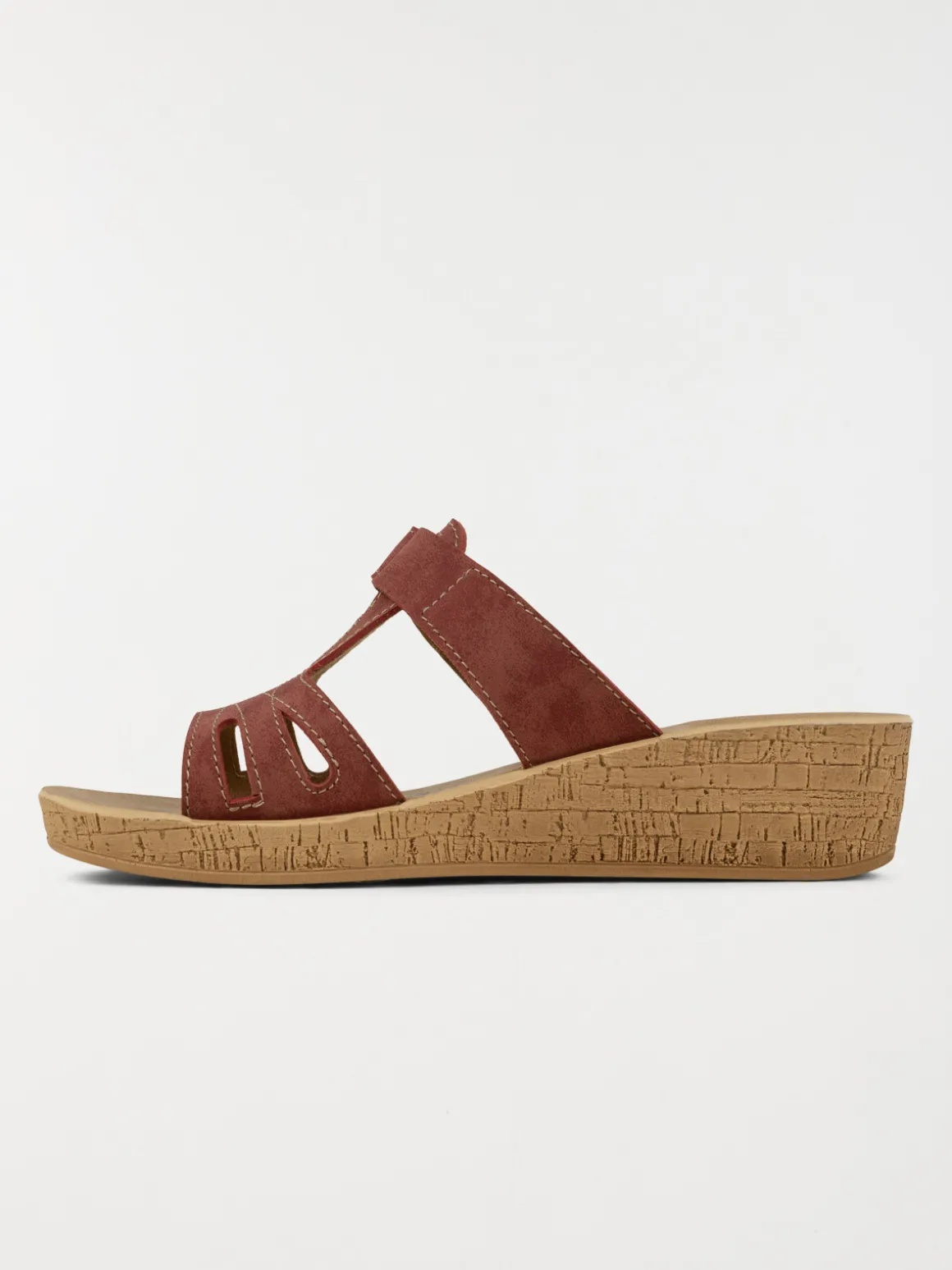 Mule confort femme rouge (36-41)
