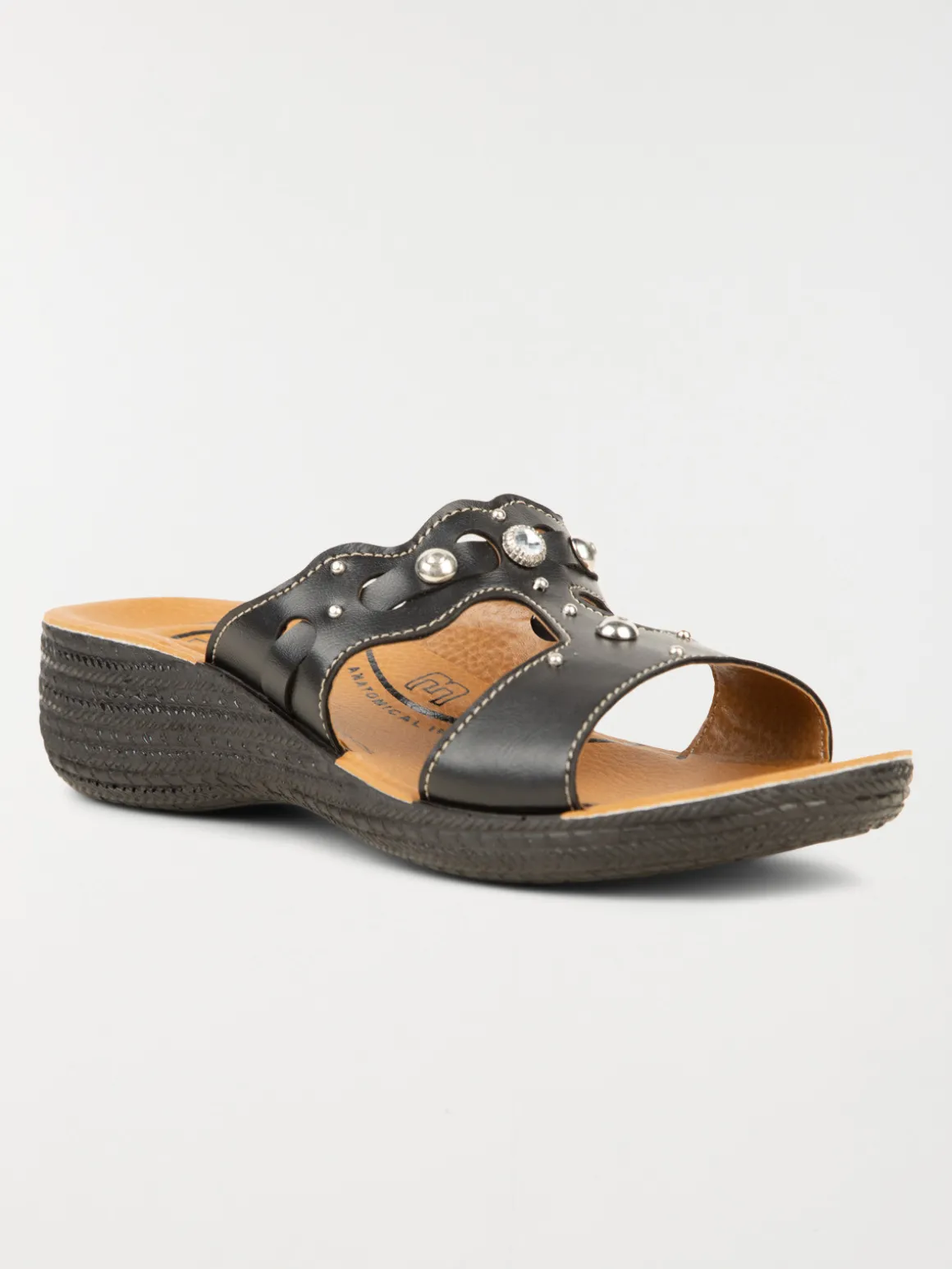 Mule confort strass noir femme (36-41)