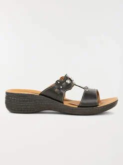 Mule confort strass noir femme (36-41)