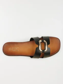 Mule plate anneau doré femme (36-41)