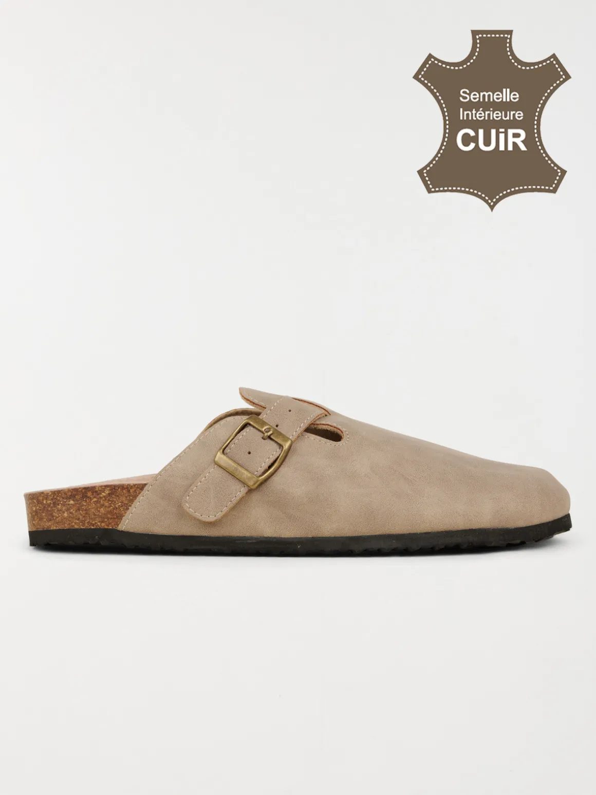 Mule sabot homme taupe (40-46)