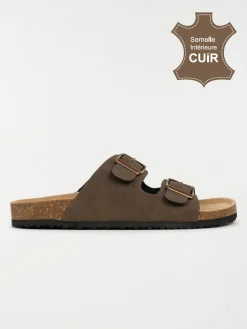 Mules 2 boucles femme marron (37-42)