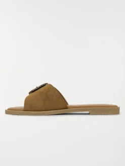 Mules boucle carrée femme camel (36-41)