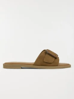Mules boucle carrée femme camel (36-41)