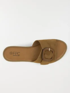 Mules boucle carrée femme camel (36-41)