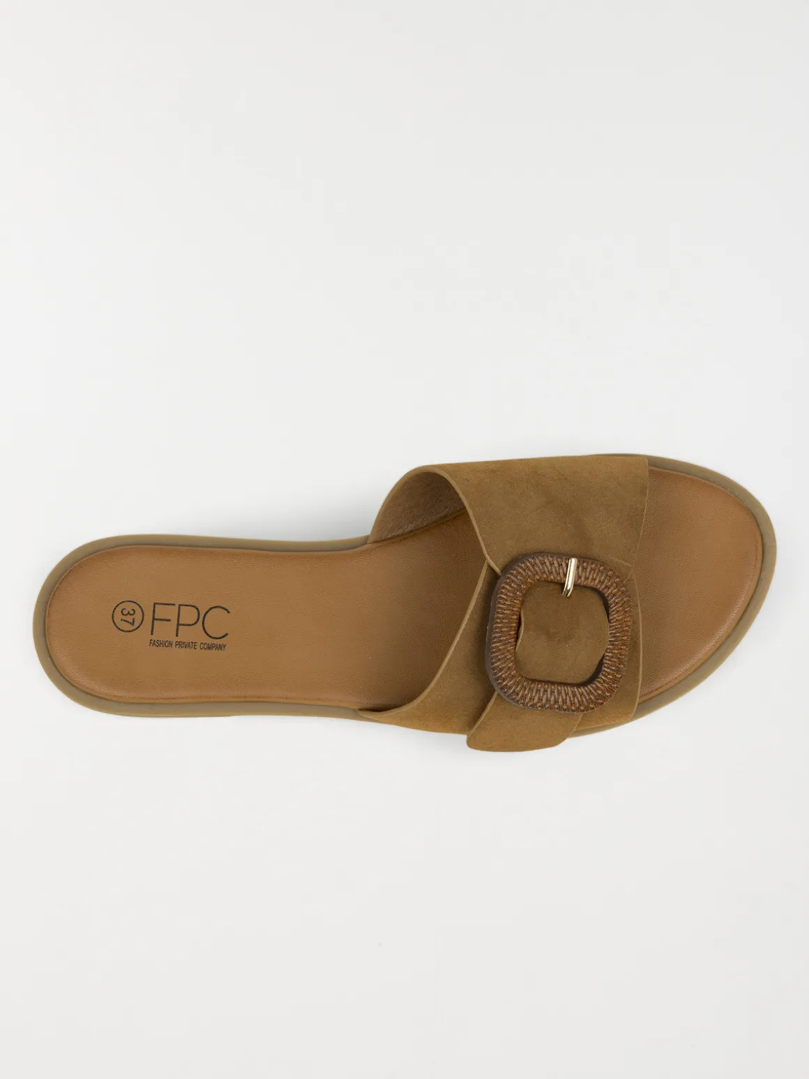 Mules boucle carrée femme camel (36-41)