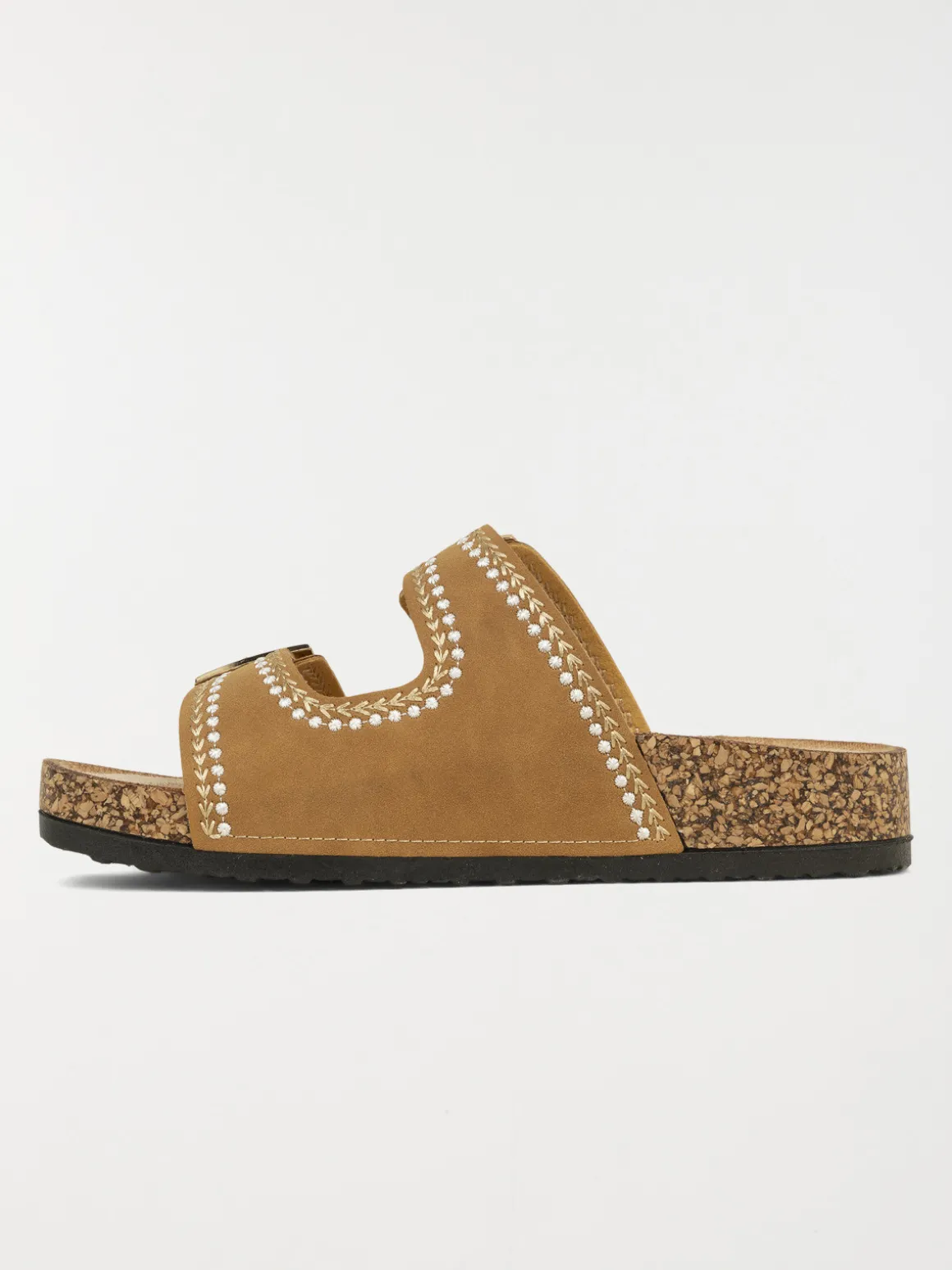 Mules brodées femme camel (36-41)