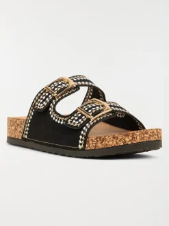 Mules brodées noires femme (36-41)