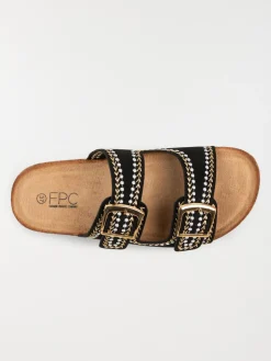 Mules brodées noires femme (36-41)