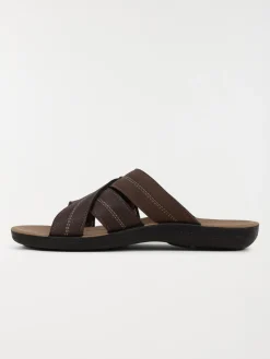 Mules marron brides croisées (40-46)