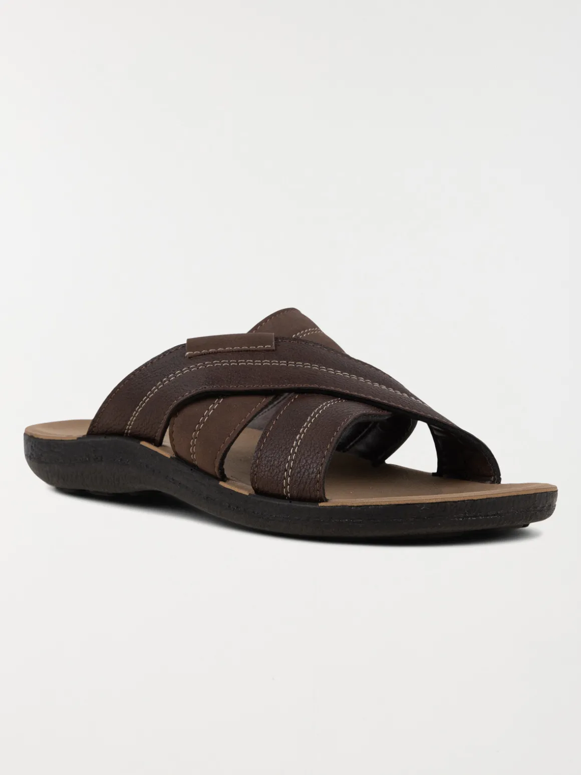Mules marron brides croisées (40-46)