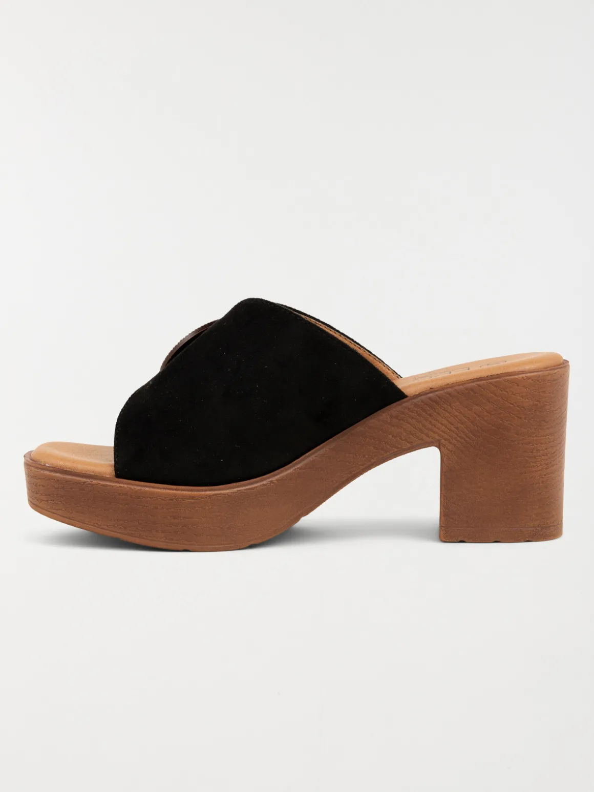 Mules noires à talon haut femme (36-41)