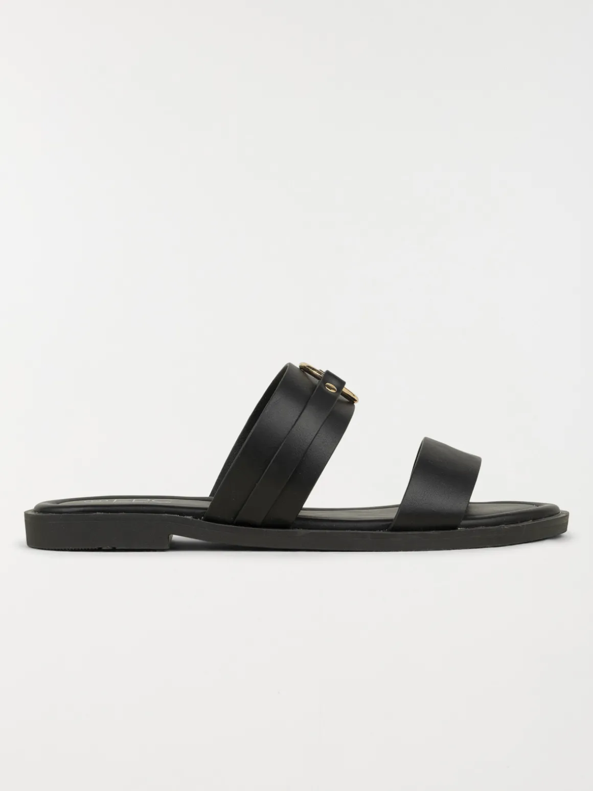 Mules noires anneau doré femme (36-41)