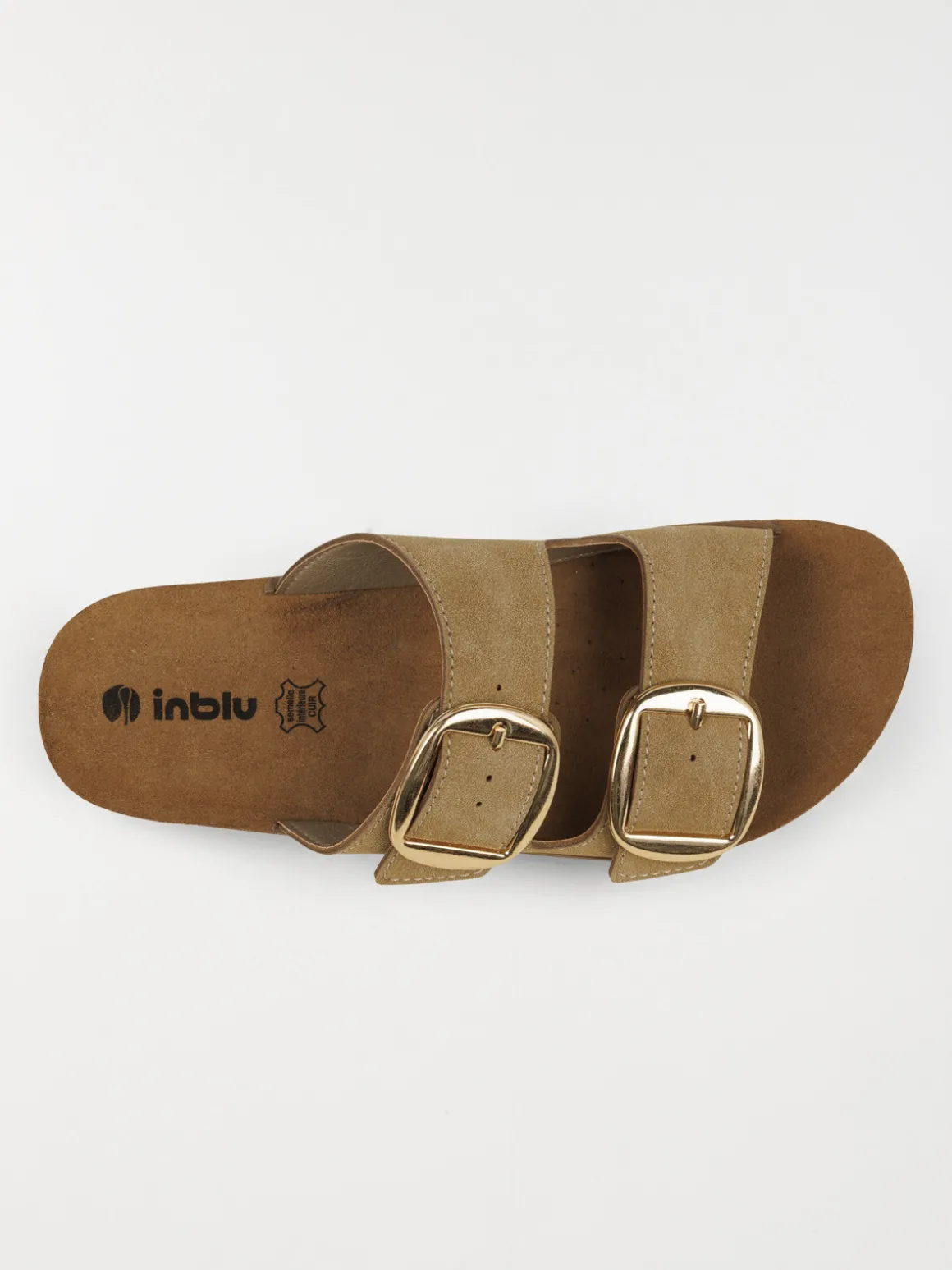 Mules plates boucles femme taupe (36-42)