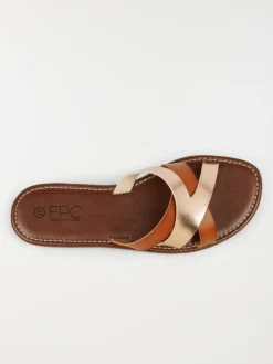 Mules plates femme bicolore (36-41)
