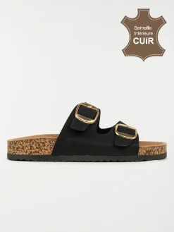 Mules plates femme noir (36-41)