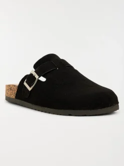 Mules plates femme noir (36-41)