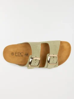 Mules plates femme vert (37-42)